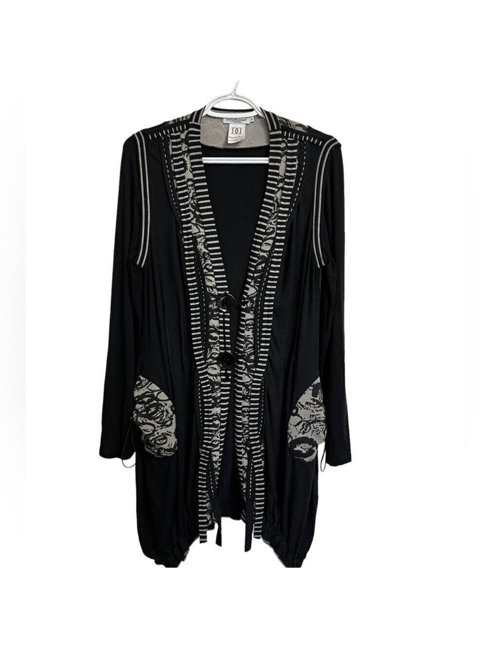 Dzhavael Couture Long Cardigan Button Down Size Medium